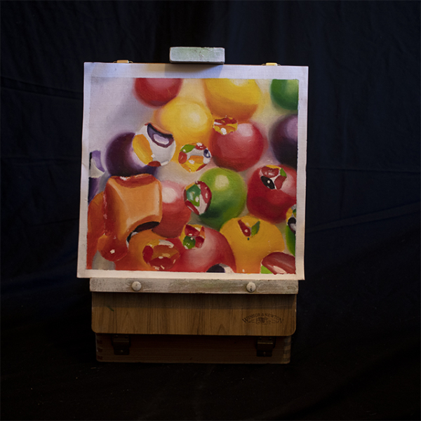 wet candy on an easel
